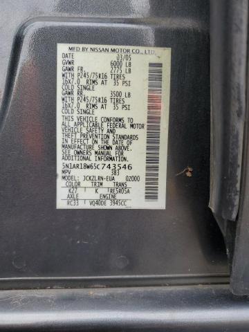 5N1AR18W65C743546 - 2005 NISSAN PATHFINDER LE GRAY photo 13