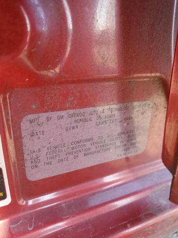 KL1TD52655B400414 - 2005 CHEVROLET AVEO BASE RED photo 10