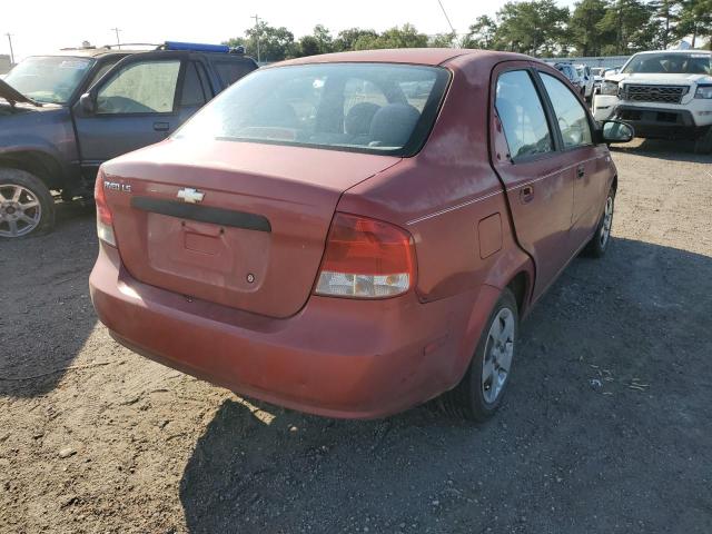 KL1TD52655B400414 - 2005 CHEVROLET AVEO BASE RED photo 4