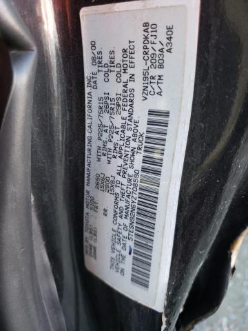 5TESN92N6YZ708580 - 2000 TOYOTA TACOMA XTRACAB PRERUNNER შავი ფოტო 12