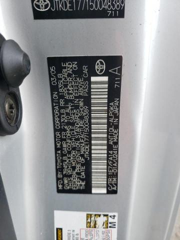 JTKDE177150048389 - 2005 TOYOTA SCION TC 银色 照片 12