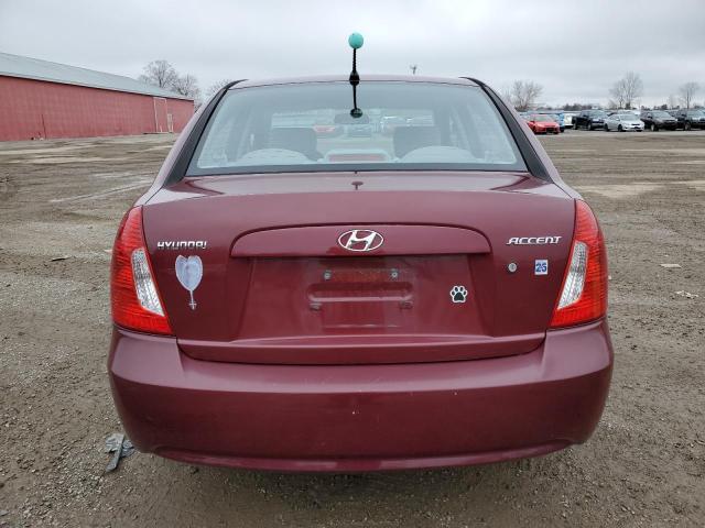 KMHCN45C48U264458 - 2008 HYUNDAI ACCENT GLS BURGUNDY photo 6