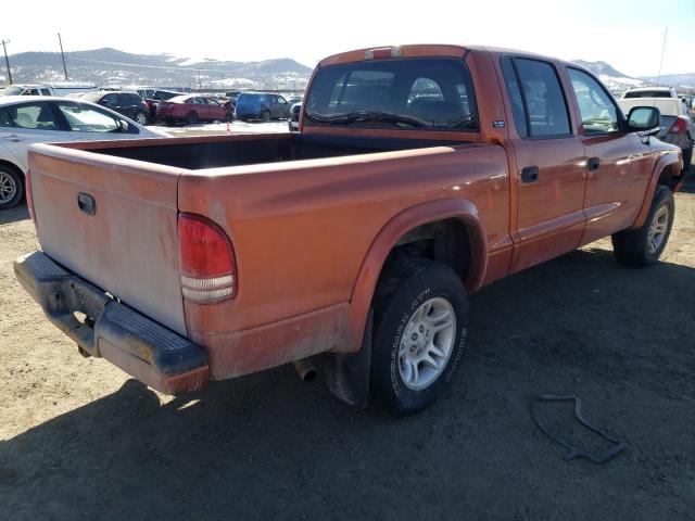 1B7GG2ANX1S156309 - 2001 DODGE DAKOTA QUAD ORANGE photo 3