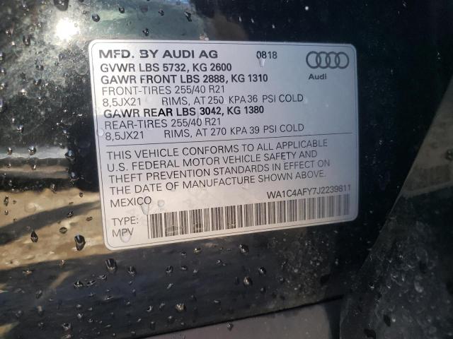 WA1C4AFY7J2239811 - 2018 AUDI SQ5 PRESTIGE BLACK photo 14