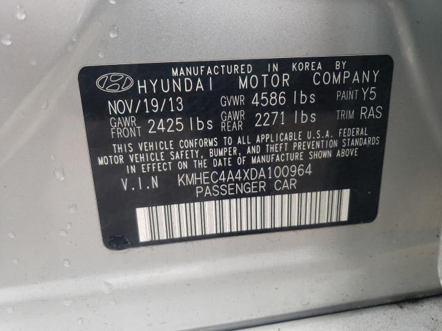 KMHEC4A4XDA100964 - 2013 HYUNDAI SONATA HYBRID SILVER photo 12