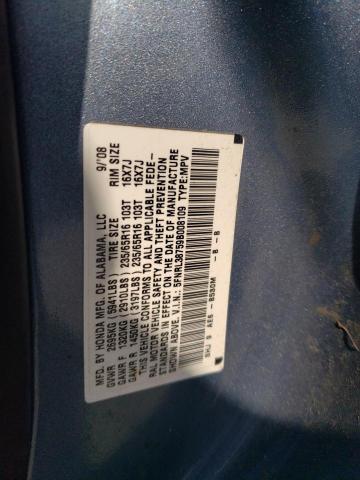 5FNRL38759B008109 - 2009 HONDA ODYSSEY EXL BLUE photo 13