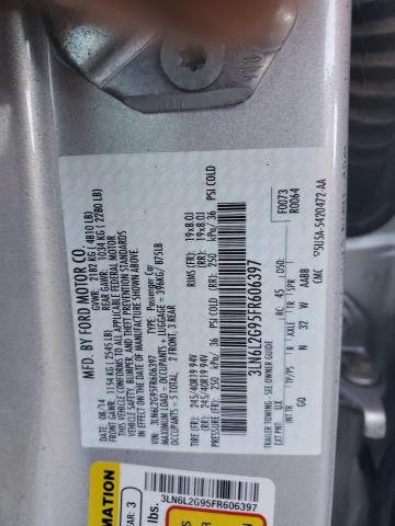 3LN6L2G95FR606397 - 2015 LINCOLN MKZ SILVER photo 12