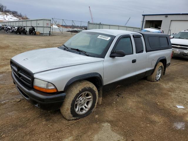 1D7GL12K34S634722 - 2004 DODGE DAKOTA SXT SILVER photo 1