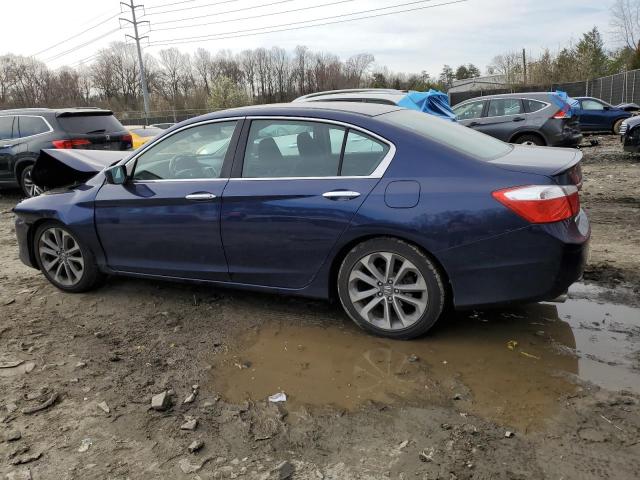 1HGCR2F56EA052186 - 2014 HONDA ACCORD SPORT BLUE photo 2