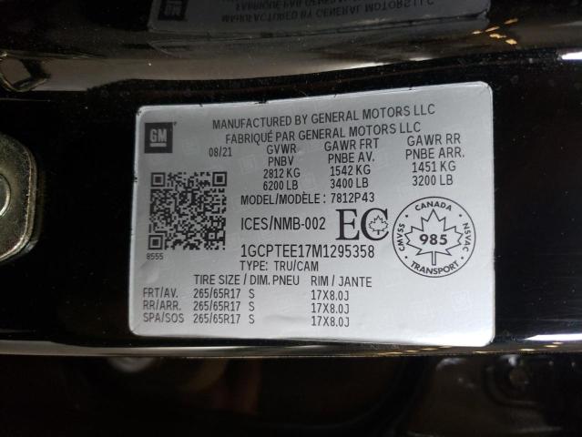 1GCPTEE17M1295358 - 2021 CHEVROLET COLORADO ZR2 BLACK photo 12