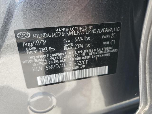 5NPD74LF3LH527011 - 2020 HYUNDAI ELANTRA SE GRAY photo 13