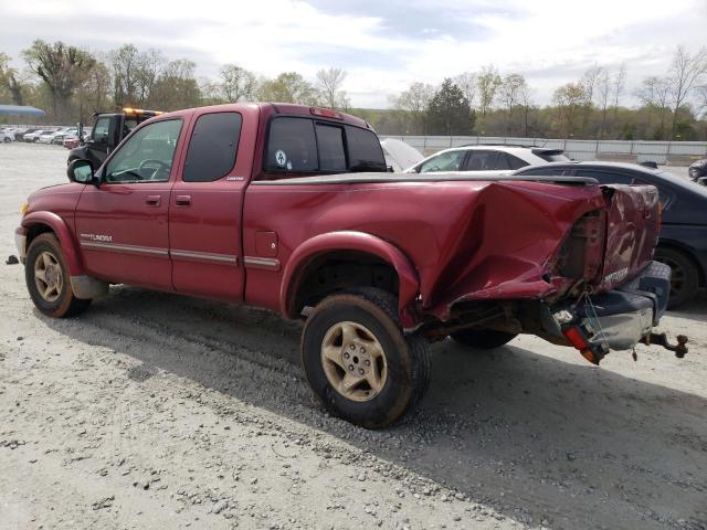 5TBRT38121S161308 - 2001 TOYOTA TUNDRA ACCESS CAB LIMITED BURGUNDY photo 2