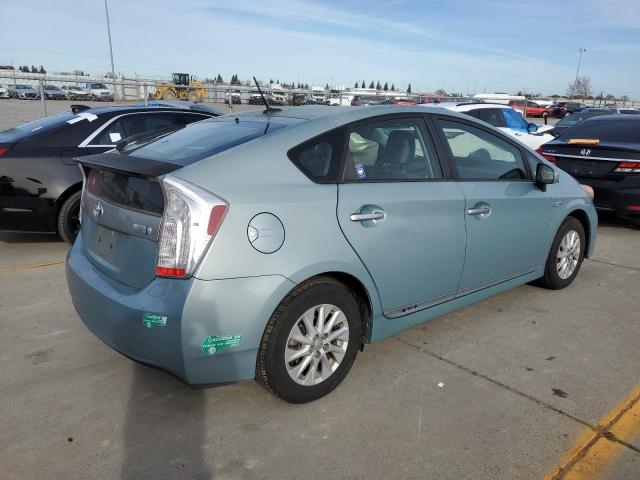 JTDKN3DP8C3001015 - 2012 TOYOTA PRIUS PLUG TURQUOISE photo 3