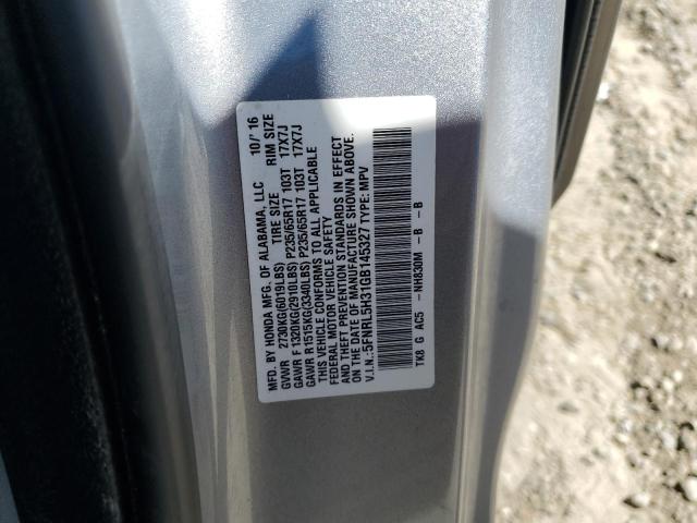 5FNRL5H31GB145327 - 2016 HONDA ODYSSEY SE SILVER photo 13