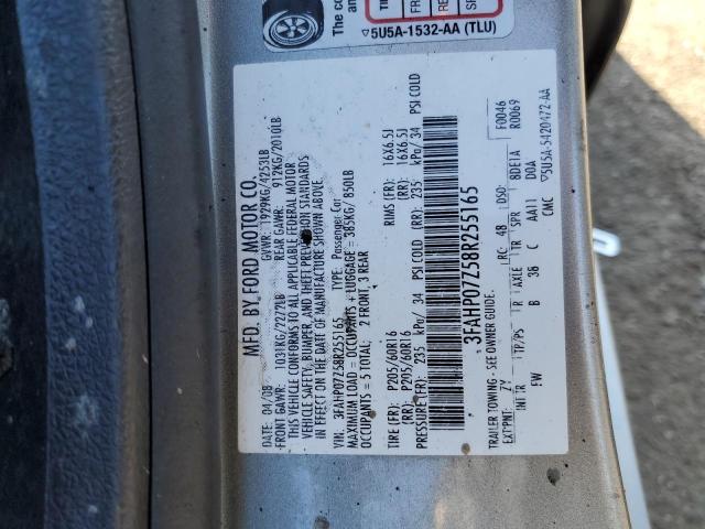 3FAHP07Z58R255165 - 2008 FORD FUSION SE SILVER photo 12