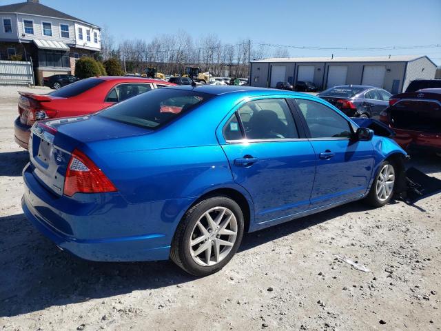 3FAHP0CGXBR205387 - 2011 FORD FUSION SEL BLUE photo 3