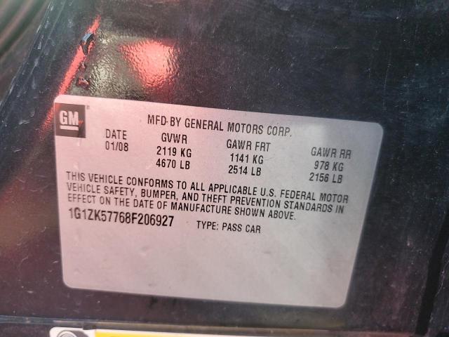 1G1ZK57768F206927 - 2008 CHEVROLET MALIBU LTZ BLACK photo 13