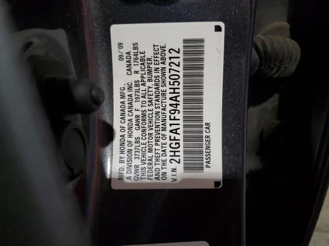 2HGFA1F94AH507212 - 2010 HONDA CIVIC EXL GRAY photo 12