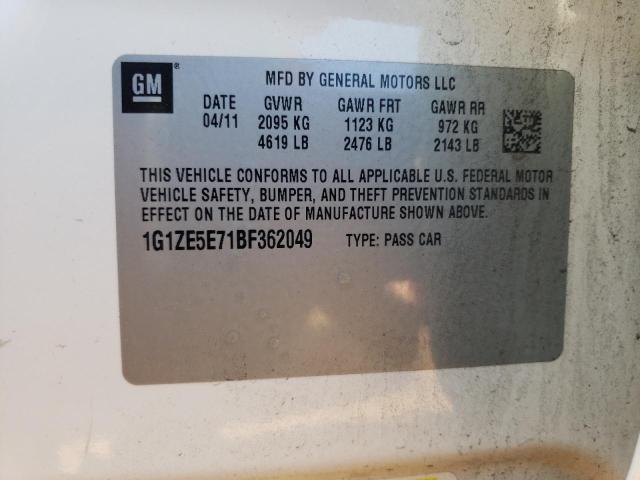 1G1ZE5E71BF362049 - 2011 CHEVROLET MALIBU LTZ თეთრი ფოტო 12