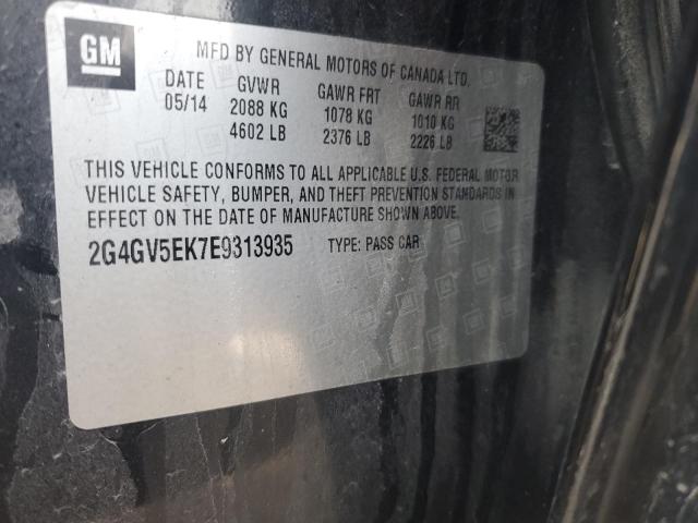 2G4GV5EK7E9313935 - 2014 BUICK REGAL 黑色 照片 12