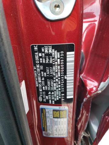 5XYPG4A30GG096730 - 2016 KIA SORENTO LX RED photo 13