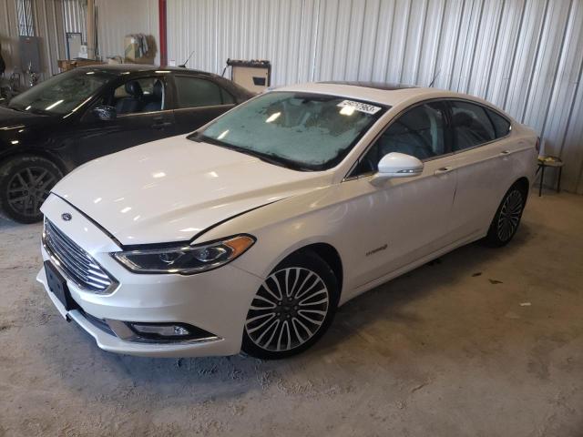 3FA6P0RU3JR210661 - 2018 FORD FUSION TITANIUM/PLATINUM HEV WHITE photo 1