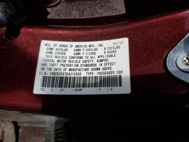 1HGCR3F97EA015656 - 2014 HONDA ACCORD TOURING BURGUNDY photo 13