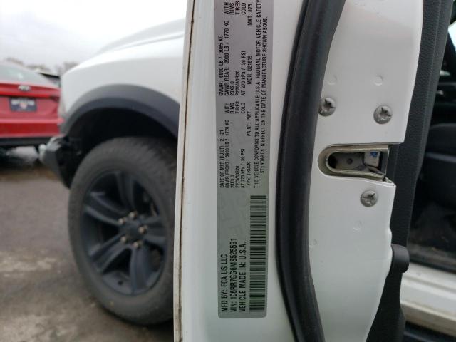 1C6RR7GG6MS525591 - 2021 RAM 1500 CLASS SLT Ақ фото 12