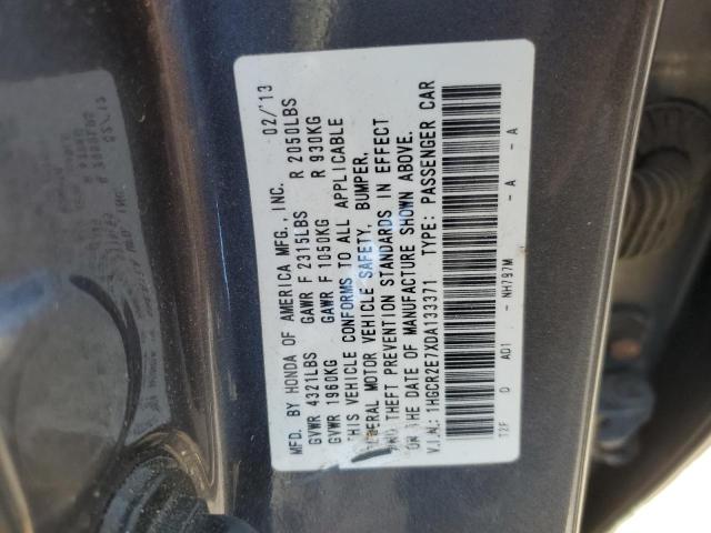 1HGCR2E7XDA133371 - 2013 HONDA ACCORD EX GRAY photo 12