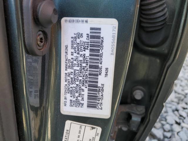 4T1BE32K73U748571 - 2003 TOYOTA CAMRY LE GREEN photo 12