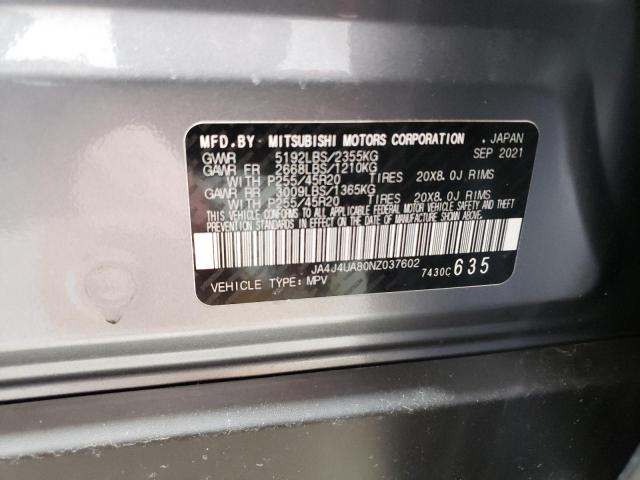 JA4J4UA80NZ037602 - 2022 MITSUBISHI OUTLANDER SE GRAY photo 13