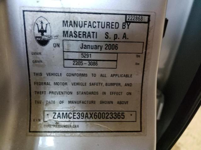 ZAMCE39AX60023365 - 2006 MASERATI QUATTROPOR M139 WHITE photo 12