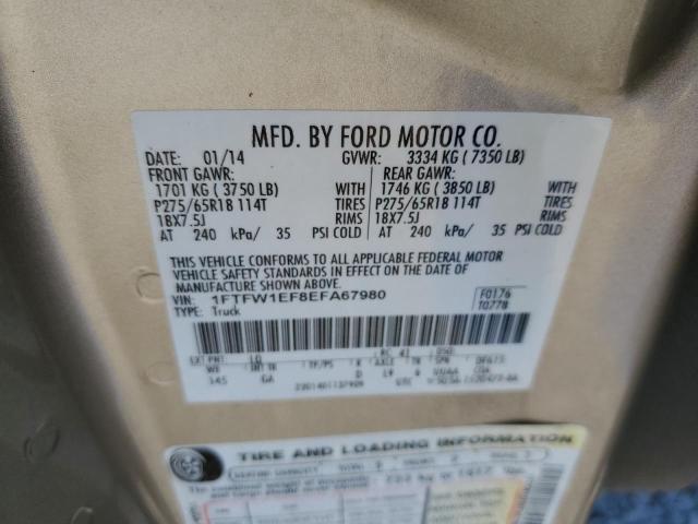 1FTFW1EF8EFA67980 - 2014 FORD F150 SUPERCREW TAN photo 12