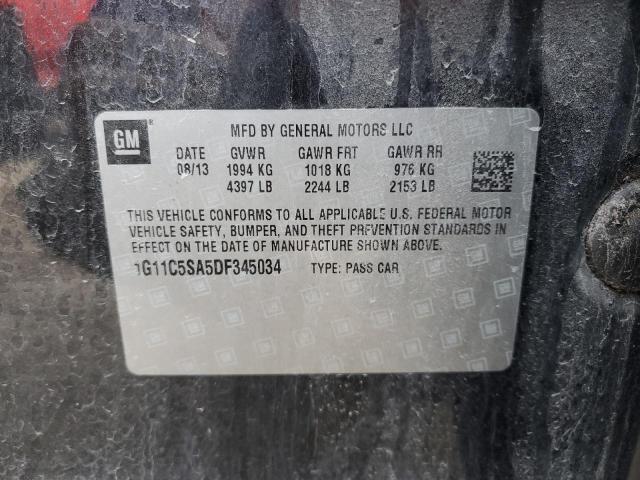 1G11C5SA5DF345034 - 2013 CHEVROLET MALIBU 1LT CHARCOAL photo 13