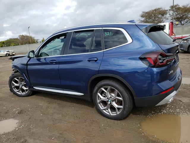 5UX43DP00P9N98181 - 2023 BMW X3 SDRIVE30I BLUE photo 2