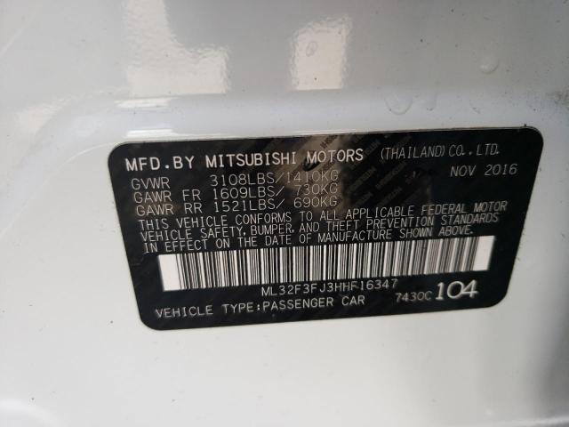 ML32F3FJ3HHF16347 - 2017 MITSUBISHI MIRAGE G4 ES WHITE photo 12