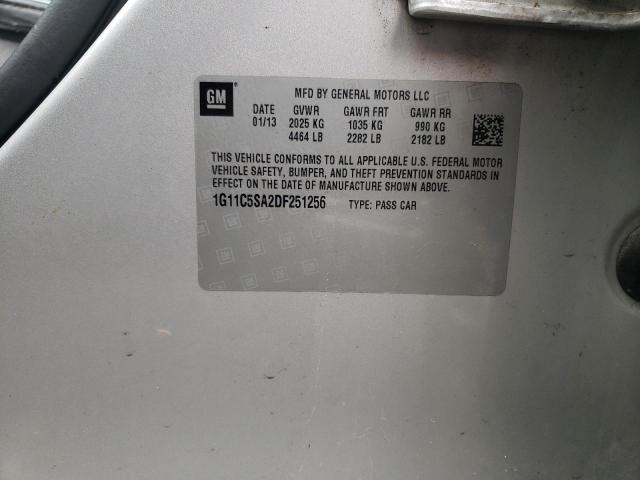 1G11C5SA2DF251256 - 2013 CHEVROLET MALIBU 1LT 银色 照片 10