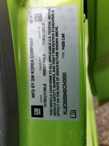 KL8CB6S94EC543050 - 2014 CHEVROLET SPARK LS GREEN photo 12