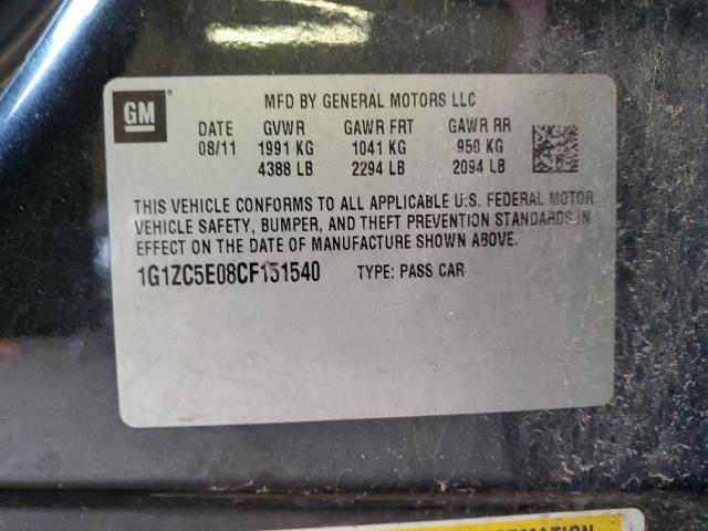 1G1ZC5E08CF151540 - 2012 CHEVROLET MALIBU 1LT 黑色 照片 12