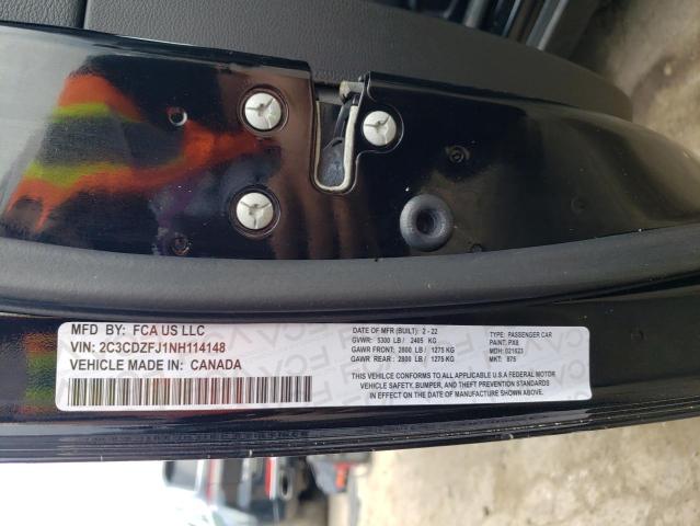 2C3CDZFJ2NH113249 - 2022 DODGE CHALLENGER R/T SCAT PACK BLACK photo 12