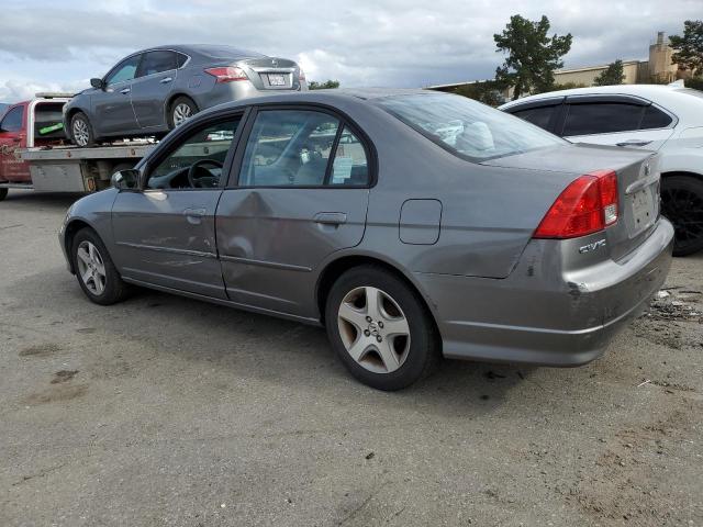 2HGES268X5H501359 - 2005 HONDA CIVIC EX GRAY photo 2