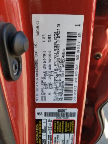 5TFCZ5AN4HX100891 - 2017 TOYOTA TACOMA DOUBLE CAB RED photo 12