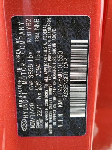 KMHLP4AG8MU101650 - 2021 HYUNDAI ELANTRA LIMITED RED photo 13