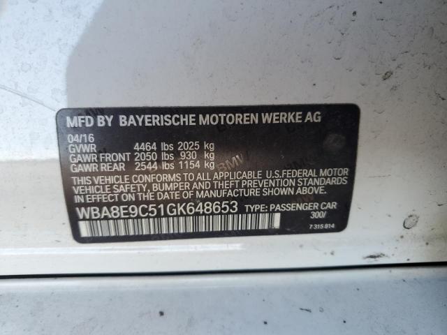 WBA8E9C51GK648653 - 2016 BMW 328 I SULEV WHITE photo 12