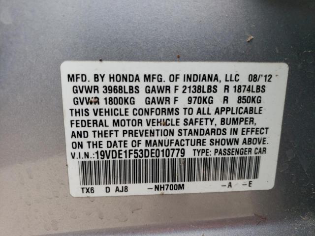 19VDE1F53DE010779 - 2013 ACURA ILX 20 PREMIUM SILVER photo 12