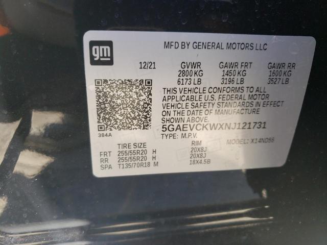 5GAEVCKWXNJ121731 - 2022 BUICK ENCLAVE AVENIR BLACK photo 14