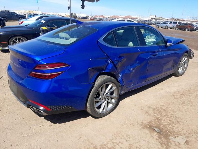 KMTG34TA6NU094579 - 2022 GENESIS G70 BASE BLUE photo 3