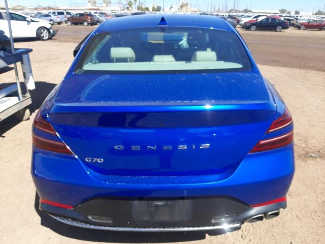 KMTG34TA6NU094579 - 2022 GENESIS G70 BASE BLUE photo 6