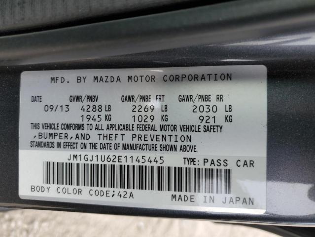 JM1GJ1U62E1145445 - 2014 MAZDA 6 SPORT GRAY photo 12