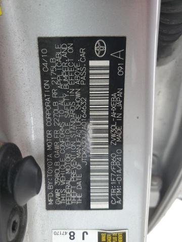 JTDKN3DU7A0164632 - 2010 TOYOTA PRIUS WHITE photo 12
